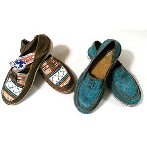 New NWT Bundle Ariat Cruiser Loafer Shoes 6.5 Womens Turquoise Rose Gold Leather